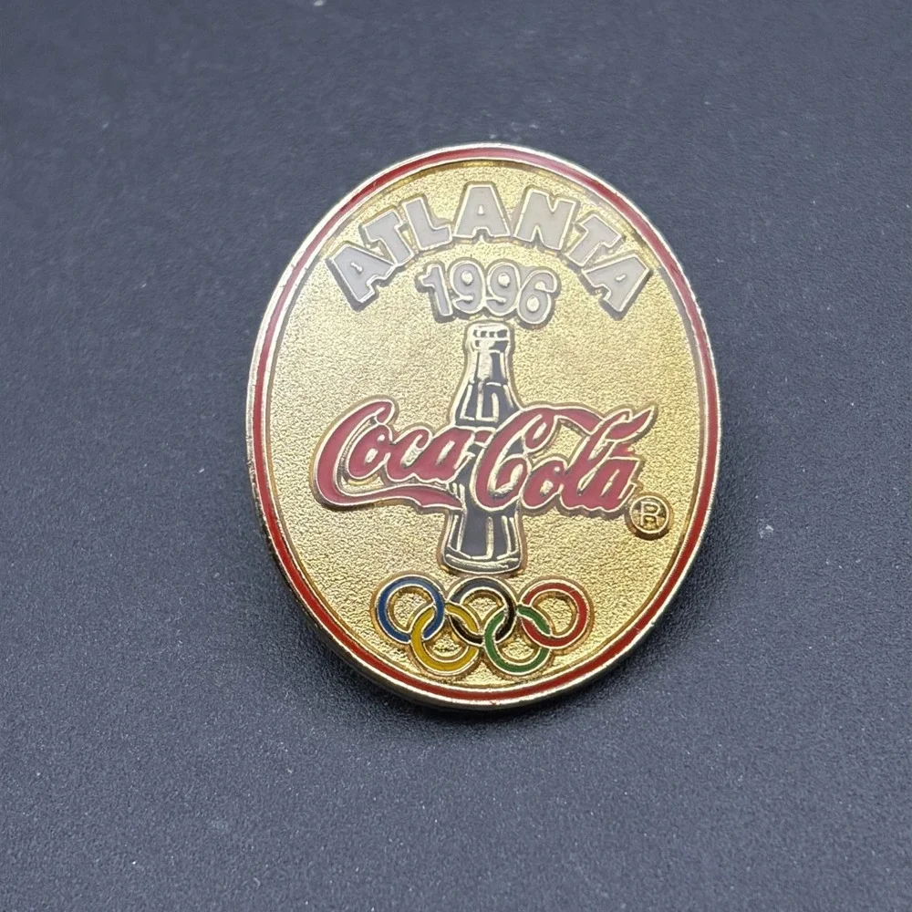 1996 Atlanta Olympics Coca Cola Coke Bottle Olympic Rings‎ Lapel Hat Pin